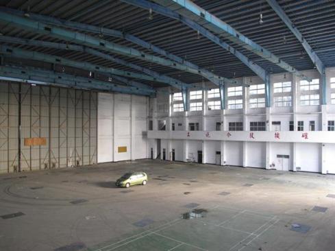 Inside of hangar before construction.