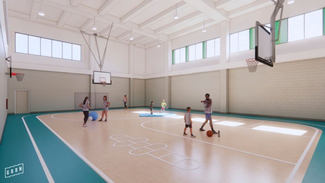 A variety of shared spaces, like the gym, create destinations within the building.