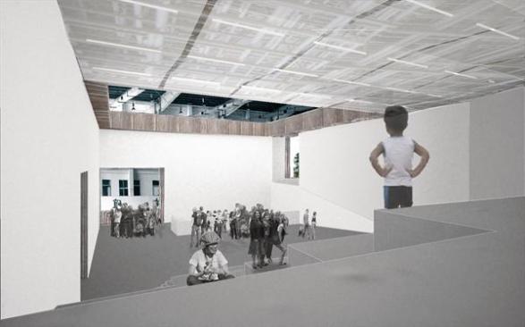 View inside the performance venue.