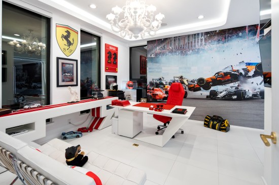 A Ferrari-inspired home office.