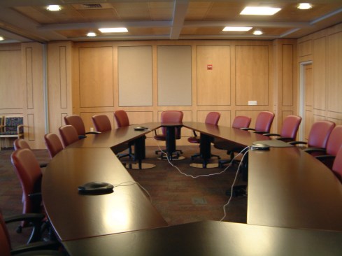 Architect custom designed reconfigurable Board Room table