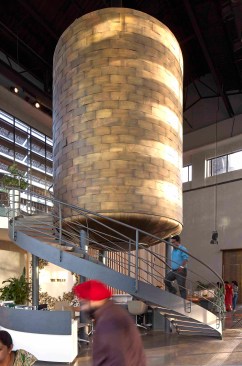 Brass cladding marks the Silo
