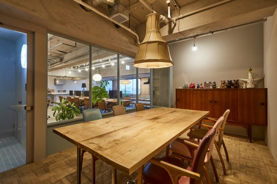 From the meeting room you have a view over the office
