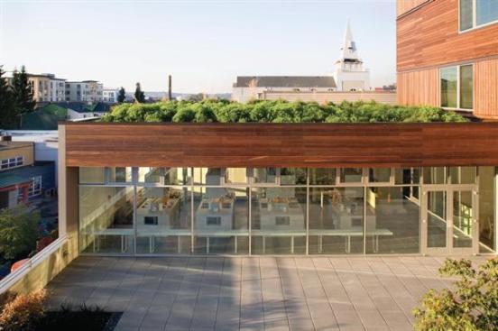 The project's courtyard and shared kitchen provide the residents with opportunities for casual socializing.
