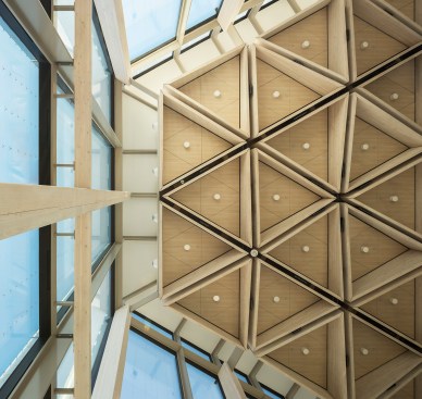 View up at the lobby ceiling, National Arts Centre