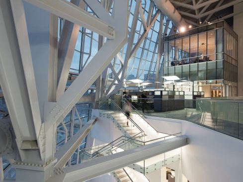 Offices, viewed from across the atrium