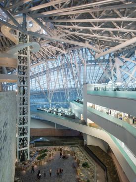 Winter garden atrium, with offices at right