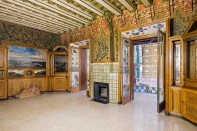 The first-floor dining room opens to an enclosed porch.