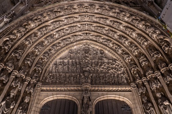 Detail, main portico, Cathedral of Our Lady, Antwerp, Belgium
