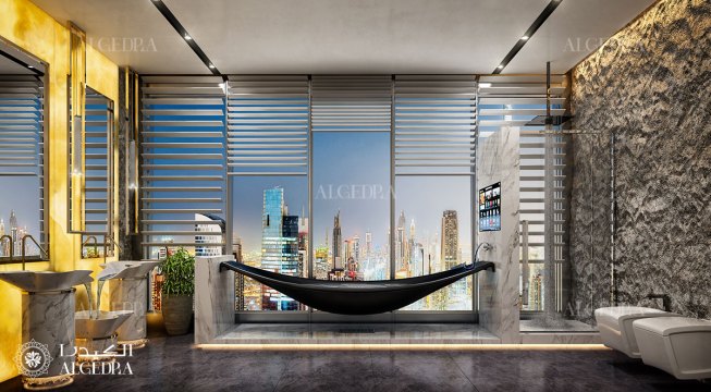 Bathroom design in penthouse
