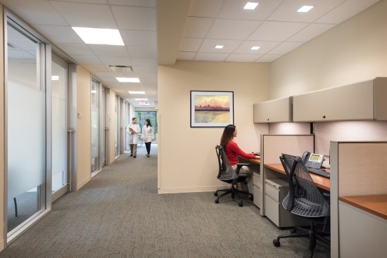 Medical Assistants are in close proximity to physicians enhancing collaboration amongst clinicians and providing a more focused space for productivity.