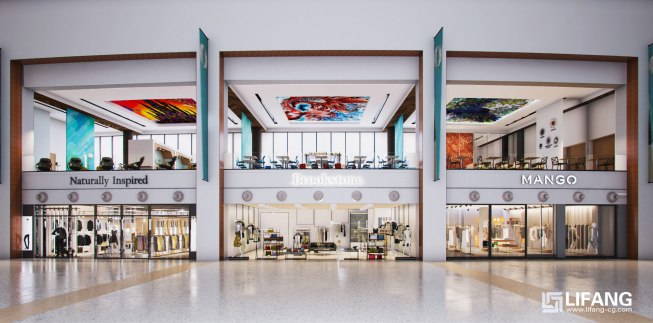 3d interior shops rendering by LIFANG VISION