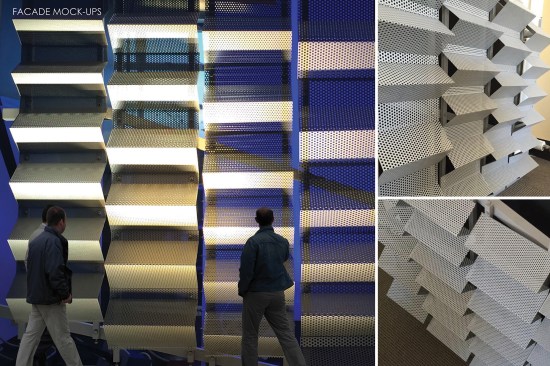 Full-scale mock-ups enabled testing of the facade assembly and lighting approaches.