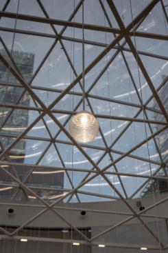 Glass bead detail, lighting sculpture, Centro Comercial Diagonal Mar