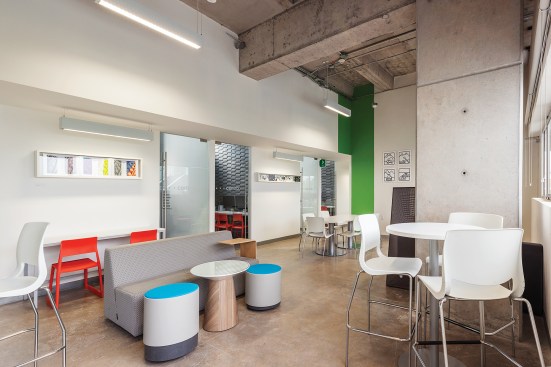 Throughout, there are rooms for group and private study