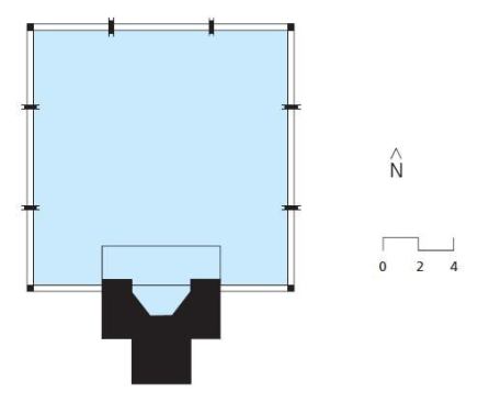 CHDA 2006 –Accessory Building / Grand Award  Architect: Robert M. Gurney, FAIA, Architect, Alexandria, Va.; Builder: SugarOak, Herndon, Va.   A diminutive 196 square feet in plan, this simple pavilion makes a big statement about the power of architecture to enhance an already special environment. The pavilion seems to float above the landscape, its light steel frame contrasting with a massive stone chimney that suggests the remnant of a long-lost building. A steep hip roof gives the tiny building a significant presence in the landscape.
