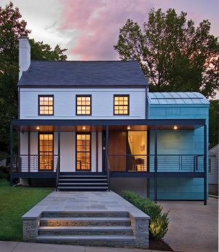 An extensive remodel sharpens the focus of this once unassuming Colonial, yet retains visual ties to its neighbors.