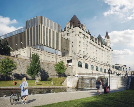 A proposed addition to the Château Laurier, quashed after public outcry
