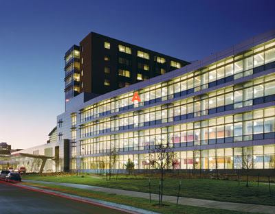 VE1-2M insulated glass units  Viracon 
viracon.com Two &frac14;-inch-thick glass panes of low-E glass with &frac12;-inch interstitial airspace  • 70 percent visible light transmittance  • Shading coefficient of 0.44 and a heat gain coefficient of 0.38  • 11 percent exterior visible light reflectance