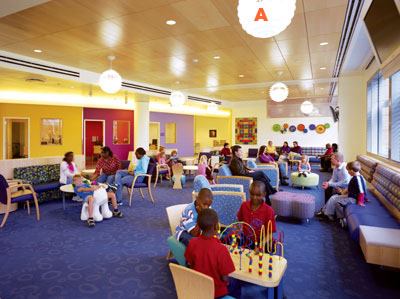 PH Louvre pendant lighting fixture  Louis Poulsen 
louispoulsen.com Provides glare-free and even illumination on all sides  • 13 shades attached to four legs  • Spun aluminum reflector shades feature white, wet-painted finish  • Hung from a stainless steel aircraft suspension cable  • Twist-lock bottom shade is removable for relamping  • Metal halide source in 250 or 400 watts