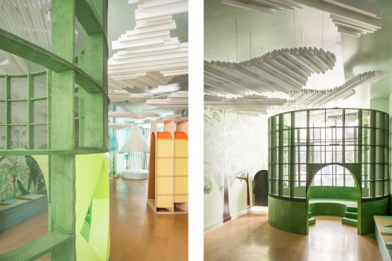 The Children’s Playspace in Brooklyn relies on Euclidian shapes and other design elements to help facilitate creative play for children.