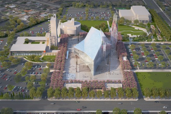 Aerial rendering of the new campus