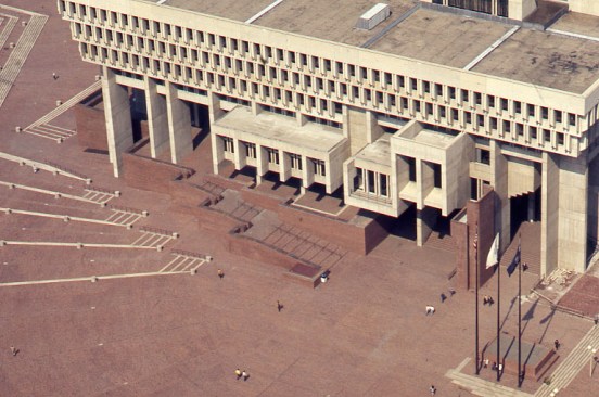 Boston City Hall Plaza, from 1 Beacon Street, October 1973