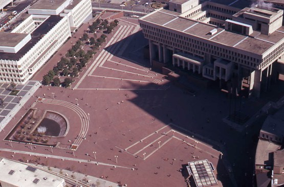 Boston City Hall Plaza, from 1 Beacon Street, October 1973