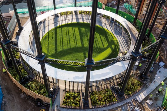 Gasholder Park nearing completion,  King's Cross