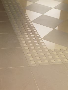 Crossville. The Empire Porcelain Stone collection now comes with 20% recycled content, certified by SCS. Reminiscent of natural marble, the tiles come in a range of sizes and shapes, from mosaics to 21-inch-by-21-inch large format to plank shapes. Polished and unpolished finishes are available. www.crossvilleinc.com. Booth #1281.