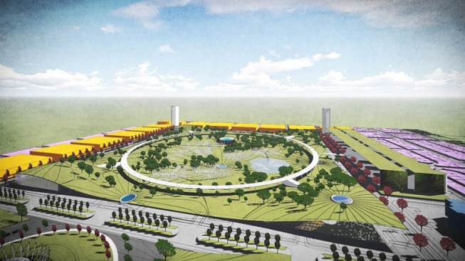 A medical tourism campus envisioned for the Miramar district of Havana, a rendering from the 2015 Havana International Charette on Urban Design, organized by Pérez-Hernández