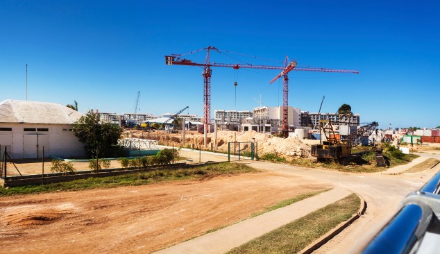 Construction in the Cuban resort town of Varadero