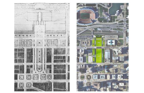 1909 Burnham Plan vs 2013 Cleveland Civic Core