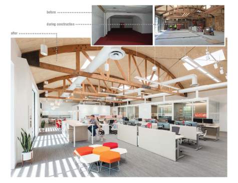 The overall goal behind the building is to embrace and showcase the Henriksen Butler Brand with minimal yet powerful interventions to the existing building. 