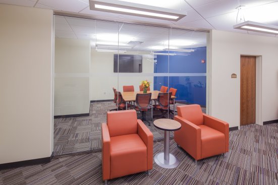 Food service reception area and conference room