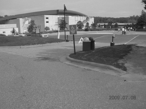 Original approach from parking