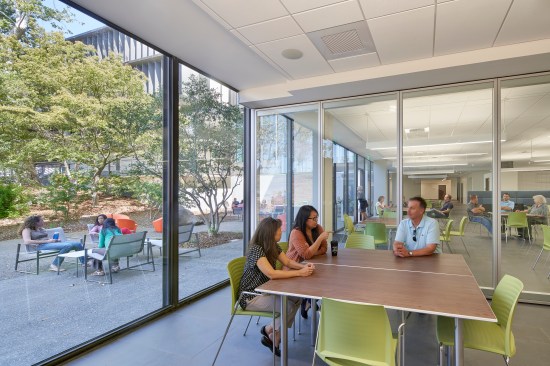 Staff dining area now includes a Haworth Enclose wall system which can be closed or opened during events.