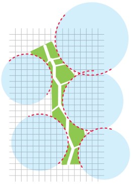 New Concept: Park Integrated with City Intentionally deviating from the Central Park model of green space-a long rectilinear form-the architects instead created a scalloped edge that increases the perimeter area and brings in the surrounding community, encouraging a higher level of interaction between the urban and green spaces.