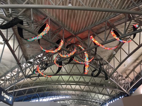 Tendril. Permanent Public Art installation by Daniel Canogar at Tampa Intl Airport in Florida