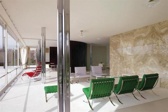 The+Villa+Tugendhat%e2%80%99s+iconic+living+room%2c+with+its+chrome+columns%2c+has+been+restored+as+part+of+a+%249.2+million+overall+effort.