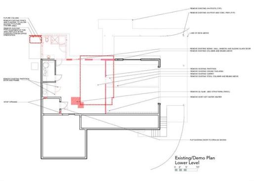 The lower level floor plan before renovation.