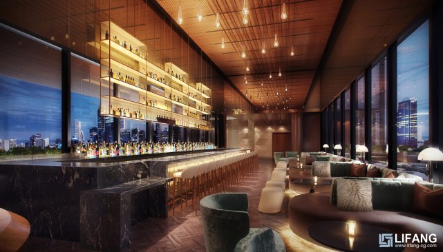 Bar interior rendering