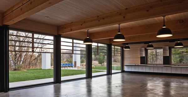 The facility serves eight departments for outdoor teaching and study. The space is cooled by passive shading devices; a heat-recovery ventilator provides a constant source of fresh air.