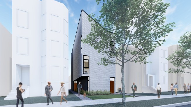 Under development in Chicago, Starter Home is DAAM’s ongoing investigation into models of affordable living. Drawing from the city’s iconic two-flat apartments, the prototype offers two units—one three-level and one four in a front-back orientation—and is “shifted in both plan and section to provide direct access  to the street and shared carport.”