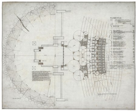 Frank Lloyd Wright (American, 1867–1959). Darwin Martin House, Buffalo, New York. 1903–06. Floricycle. Ink on drafting cloth, 32 1/8 × 39 3/4″ (81.6 × 101 cm).