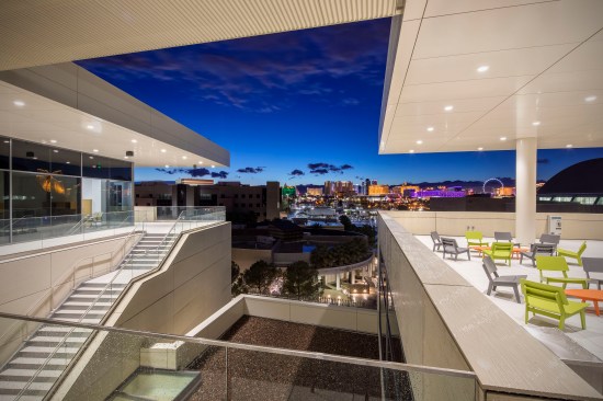 The building embraces the hospitality roots of Las Vegas and blends them with the rigors of an academic program.