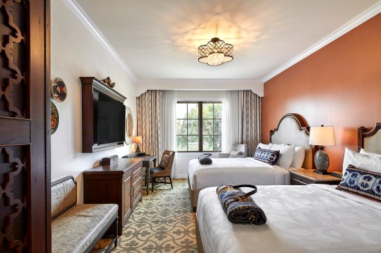 Guest rooms are designed and decorated in the hacienda style. 