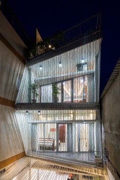 Detail front elevation at night