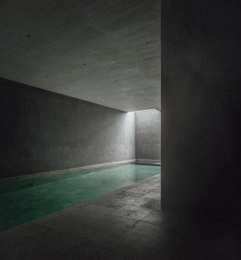 The indoor pool and fitness areas in the basement are lit via shafts on both sides of the building. The result is a high-quality space for sport and recreation.