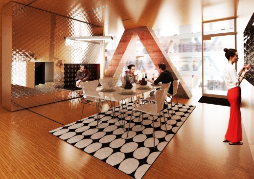 Residential unit in entertaining configuration.